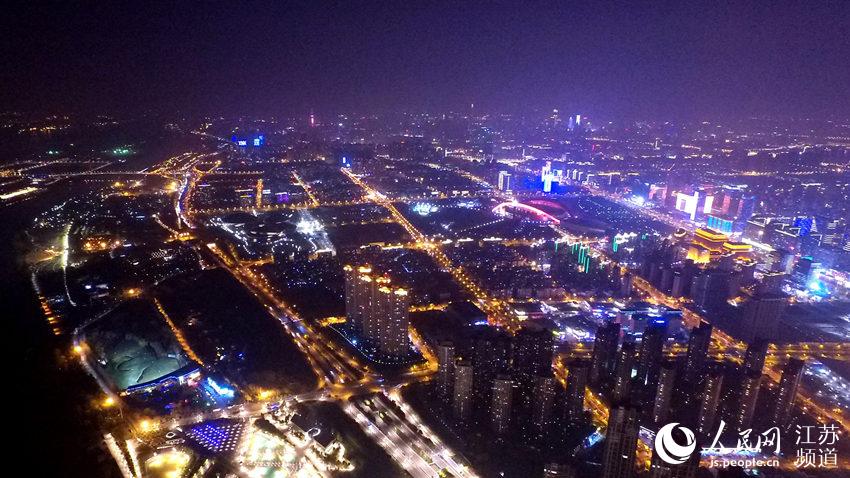 南京河西建邺夜景璀璨 提升城市形象造福居民