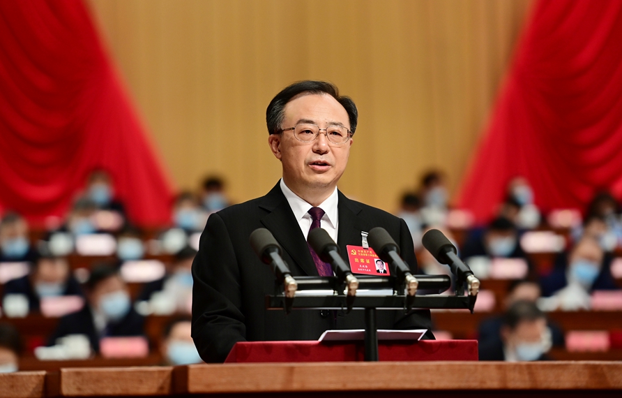 吳政隆代表中共江蘇省第十三屆委員會向大會作報告