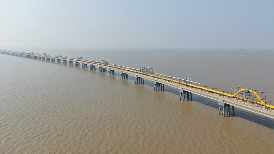 江蘇沿海輸氣管道如東-常熟-太倉段工程管線橋。徐書影攝