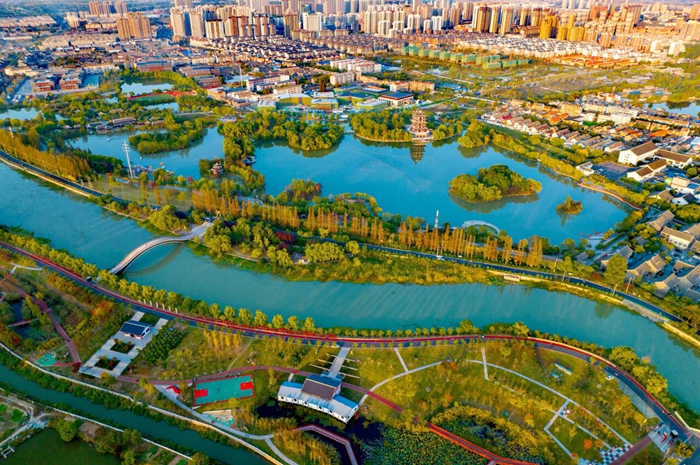 “運河之都”淮安，正在全面建設長三角北部現代化中心城市。紀星名攝