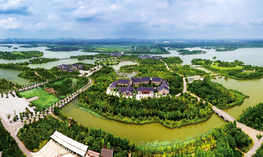 昔日采煤塌陷区蜕变为湿地公园。徐州市贾汪区委宣传部供图