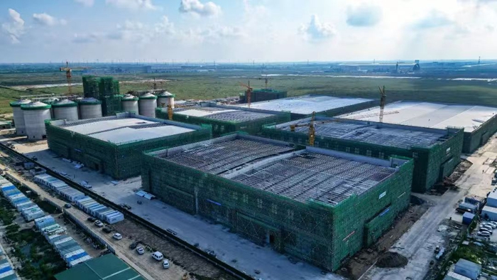 滨海港片区仓储物流项目建设现场。滨海县委宣传部供图