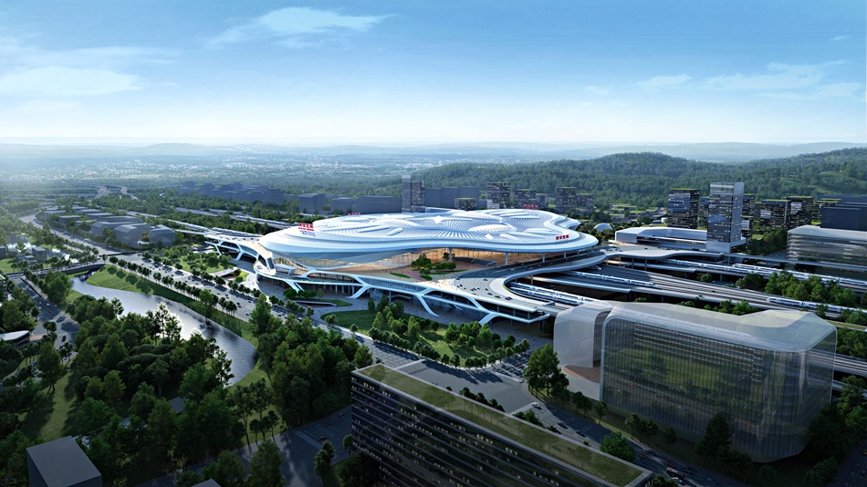 南京北站建成后效果图。受访对象提供