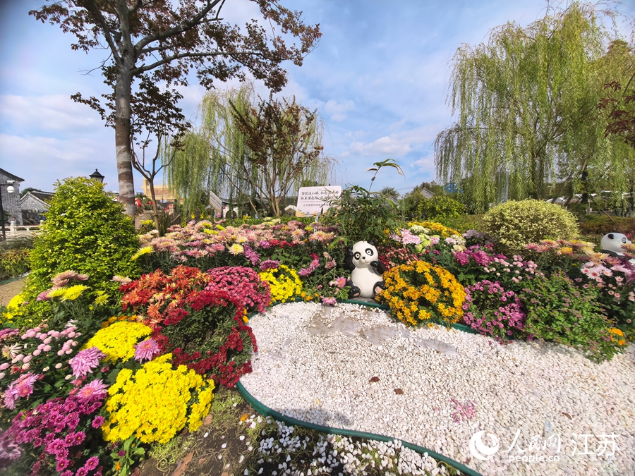 唐闸古镇花卉市集一景。人民网记者 王继亮摄