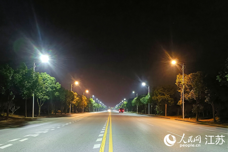 胡集周吴村的路灯亮了。人民网记者 王继亮摄