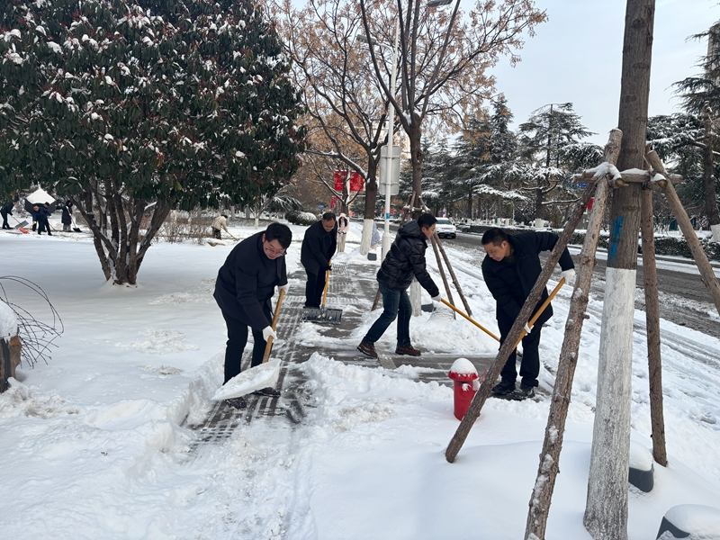 除雪扫雪现场。陈严摄