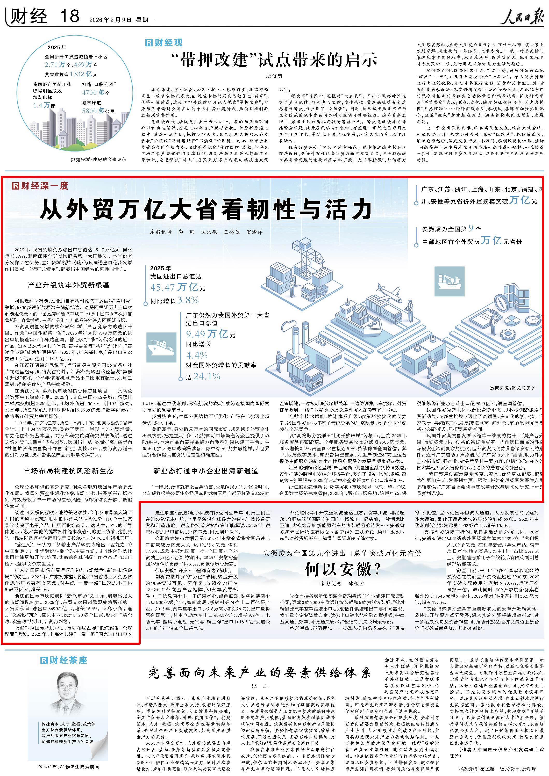 2月9日，《人民日报》第18版版面。