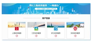長三角政務服務“一網通辦”平台用戶登錄界面。