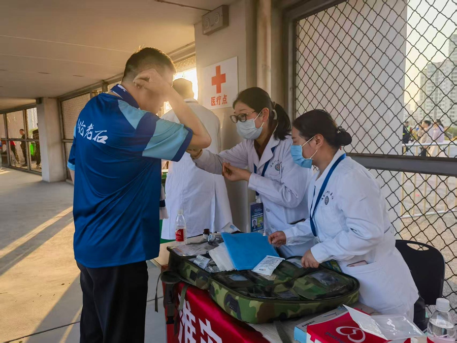 医疗团队赛事服务活动现场。董庭昌摄