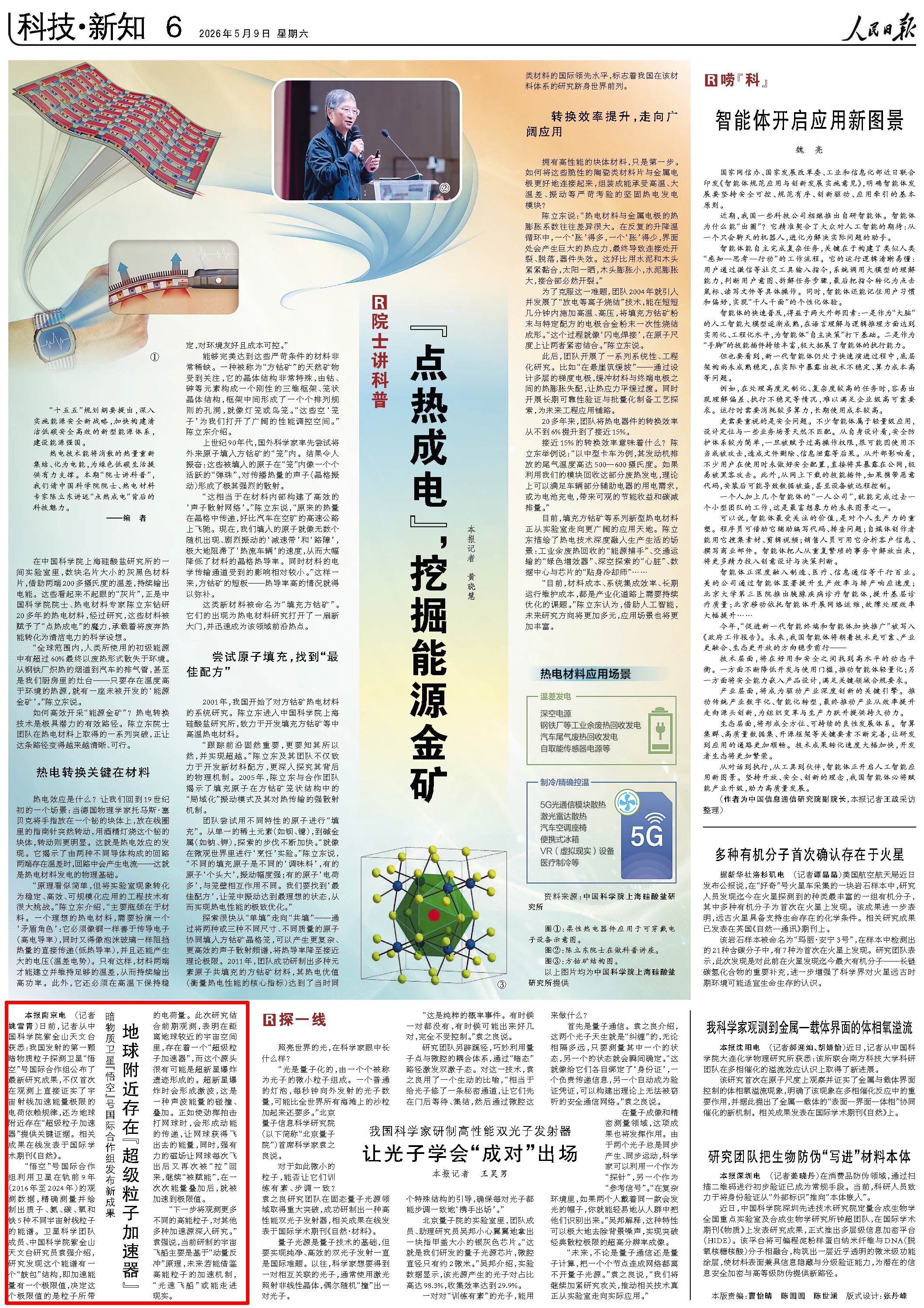 5月9日，《人民日报》第6版版面。