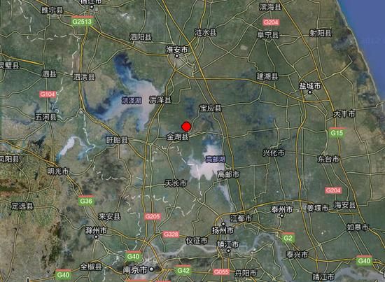 金湖县3.6级地震震源位于前锋镇 无伤亡报告