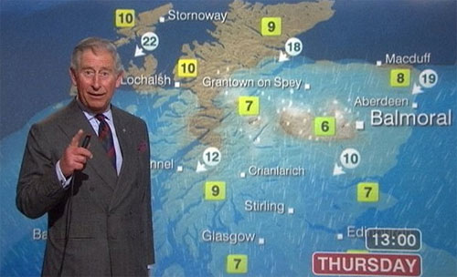 英国王储查尔斯客串BBC天气预报员