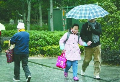 南京14日最低气温达8℃ 全市有小到中雨