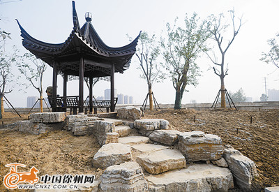 徐州城建重点工程三八河公园二期月底开放