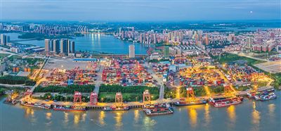 武汉阳逻港全景。武汉港集装箱有限公司供图